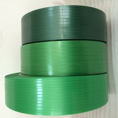 16-25mm Green PET Strapping Plastic Packing Belt For Big Box Heavy Machine Engine Packing