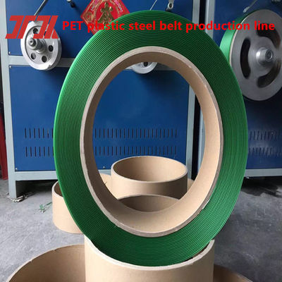 Green Polyester Plastic PET Strapping Roll 9mm Width 150kg Pull For Used Clothes Bales