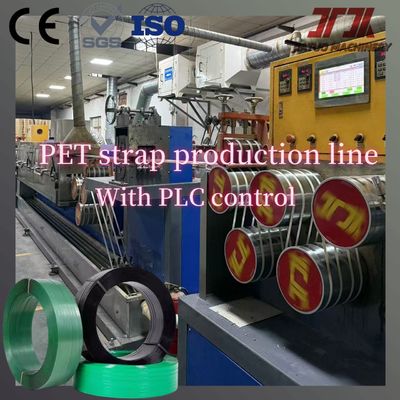 9-32mm Green Embossed Polyester PET Strap Extrusion Line Strapping Band Extruder With PLC Control System