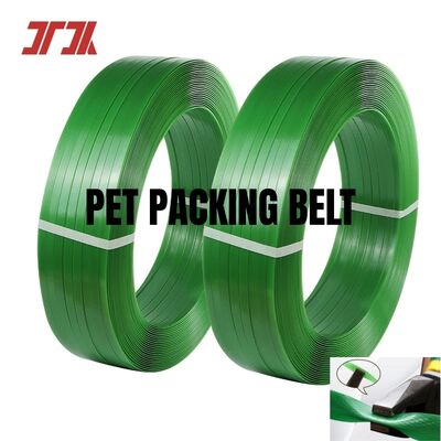PET البلاستيكية الفولاذية التغليف 16 ملم الحزام الخضراء PET لتقييم التلقائي
